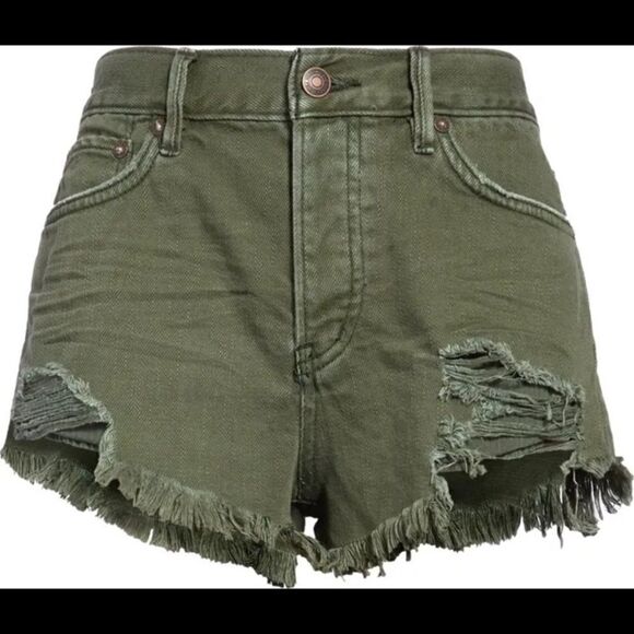 Free people shorts Sz 30 NWT Sage color High Raise - Picture 2 of 9